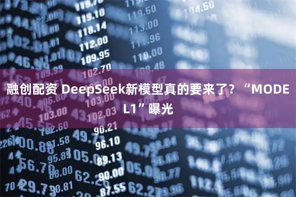 融创配资 DeepSeek新模型真的要来了？“MODEL1”曝光